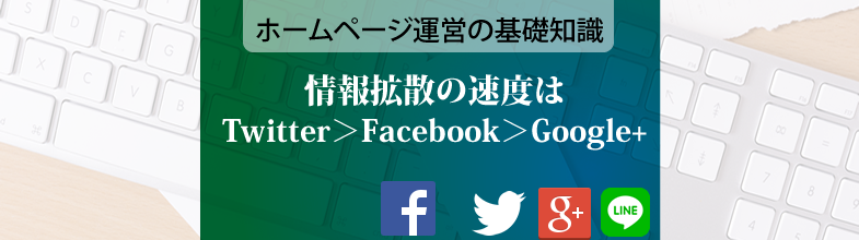 情報拡散の速度は　Twitter＞Facebook＞Google+