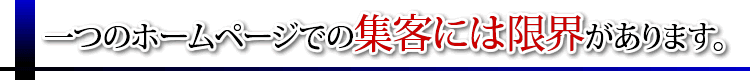 一つのホームページでの集客には限界があります。